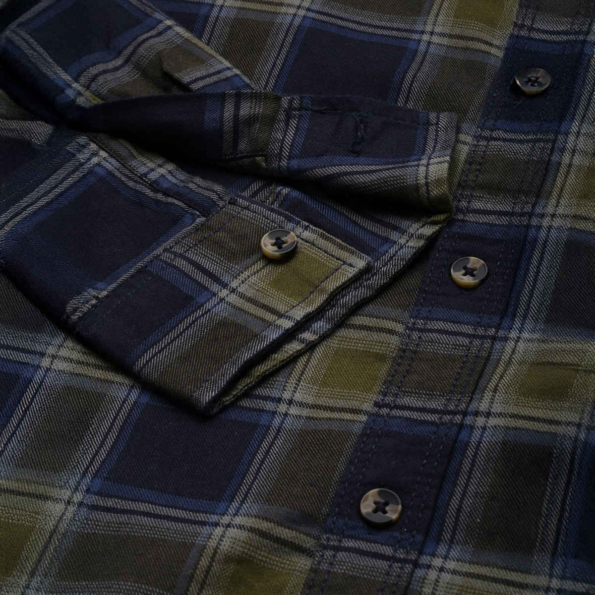 The Indian Garage Co Men's Slim Fit Checkered Casual Shirt | Navy Blue & Green - XL