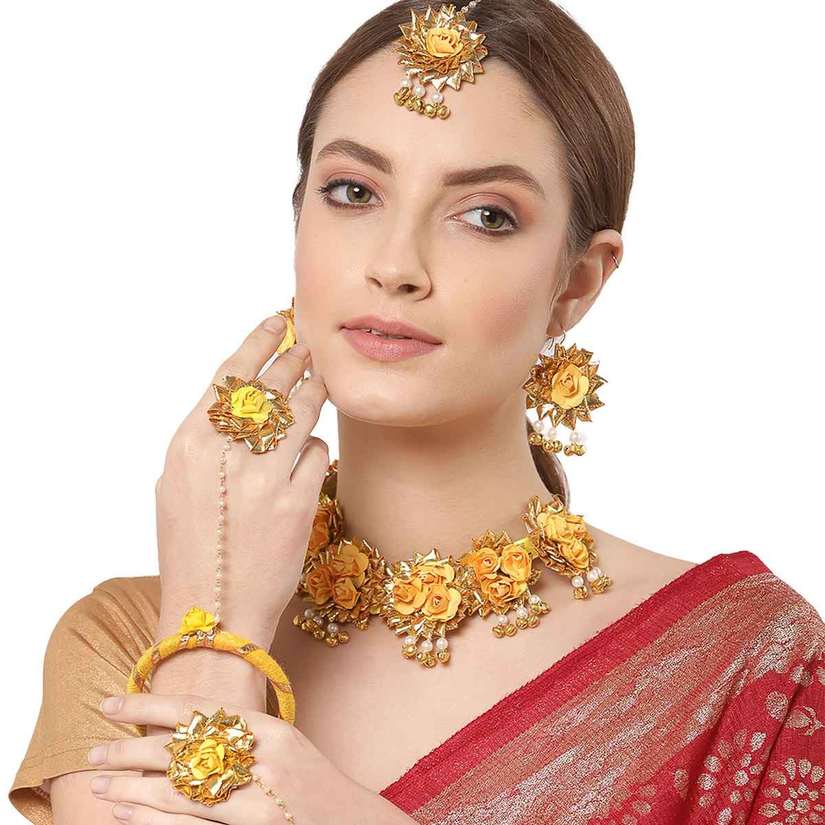 Zeneme Flower Wedding Jewellery Set for Women | Women's Day
