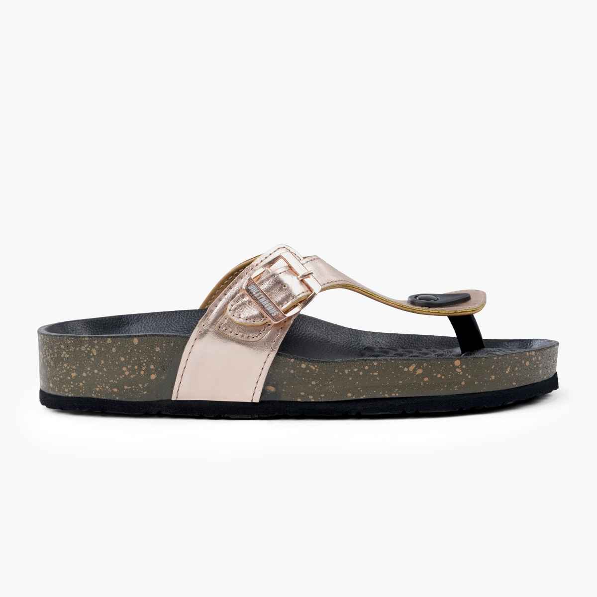 Solethreads Athena Metalic Gold Flip-Flops & Slippers for Women | Size - India-UK 5