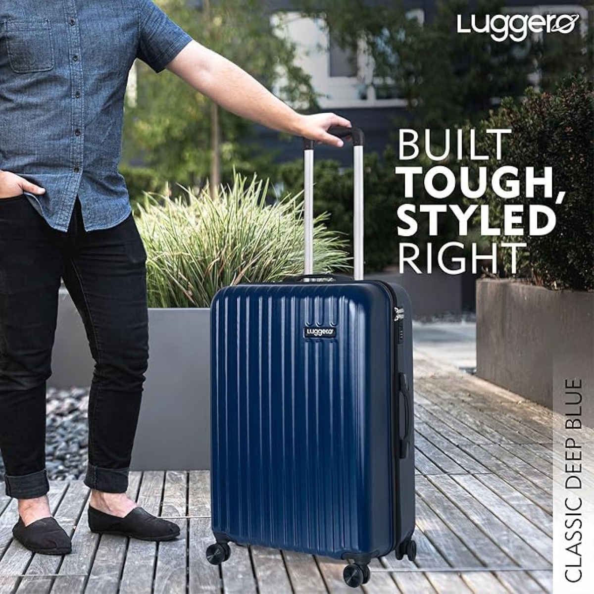 Luggero Classic Trolley Bag | Deep Blue - M