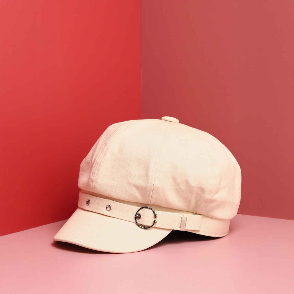 Haute Sauce Women's Solid Polyester Cap | White - One Size