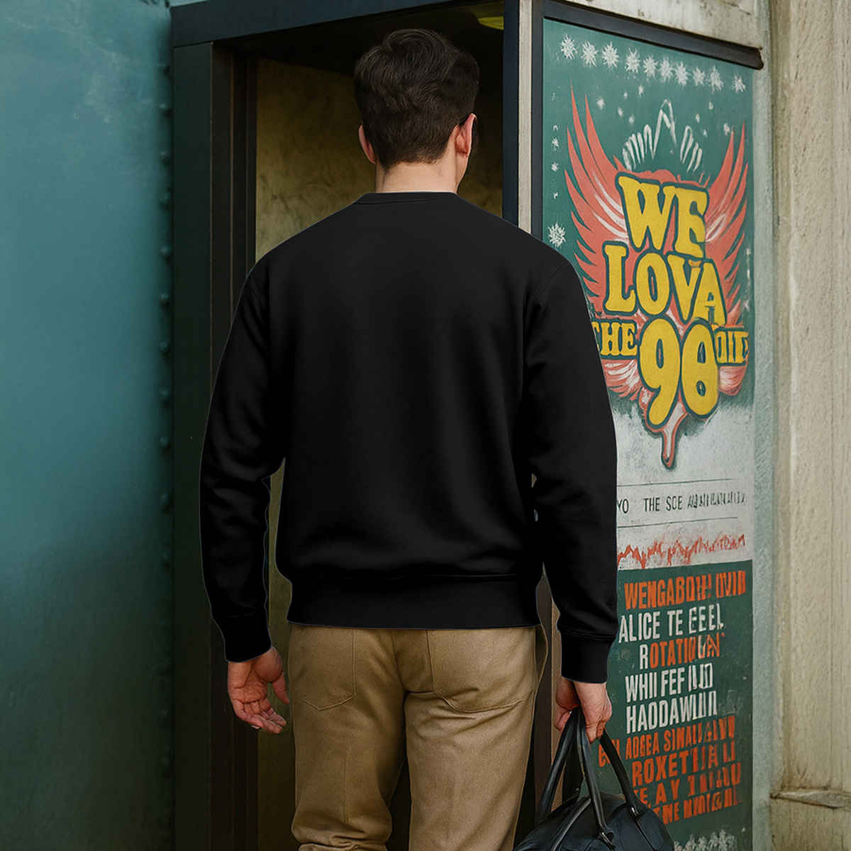 Ftx Men's Solid Regular Fit Full Sleeve Both Side Pocket With Zipper Fleece Sweatshirt | Black - 2XL