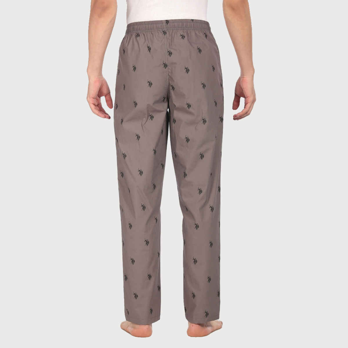 U.S. Polo Assn. Signature Logo Print Cotton Lounge Pants - Pack Of 1 | Grey | M
