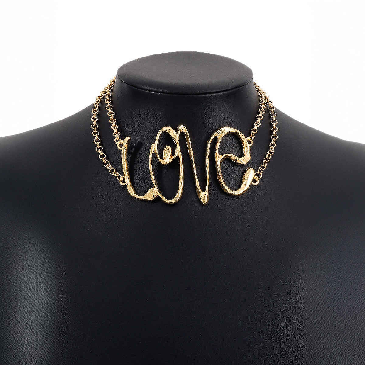 Just Lil Things Gold 'LOVE' Statement Necklace | jltn0697