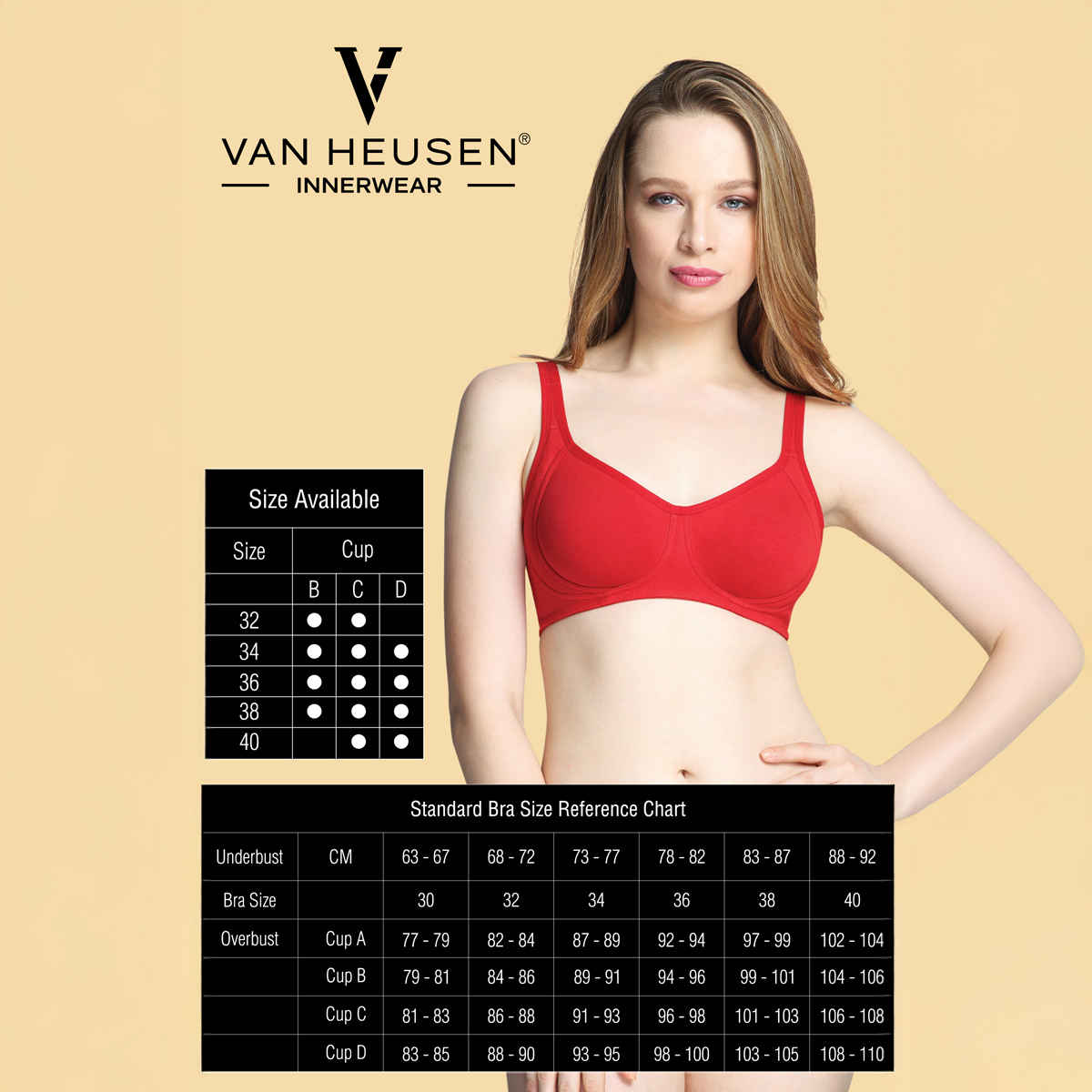 Van Heusen Women White Solid Side Support Panel No Spill Comfort Bra |32C