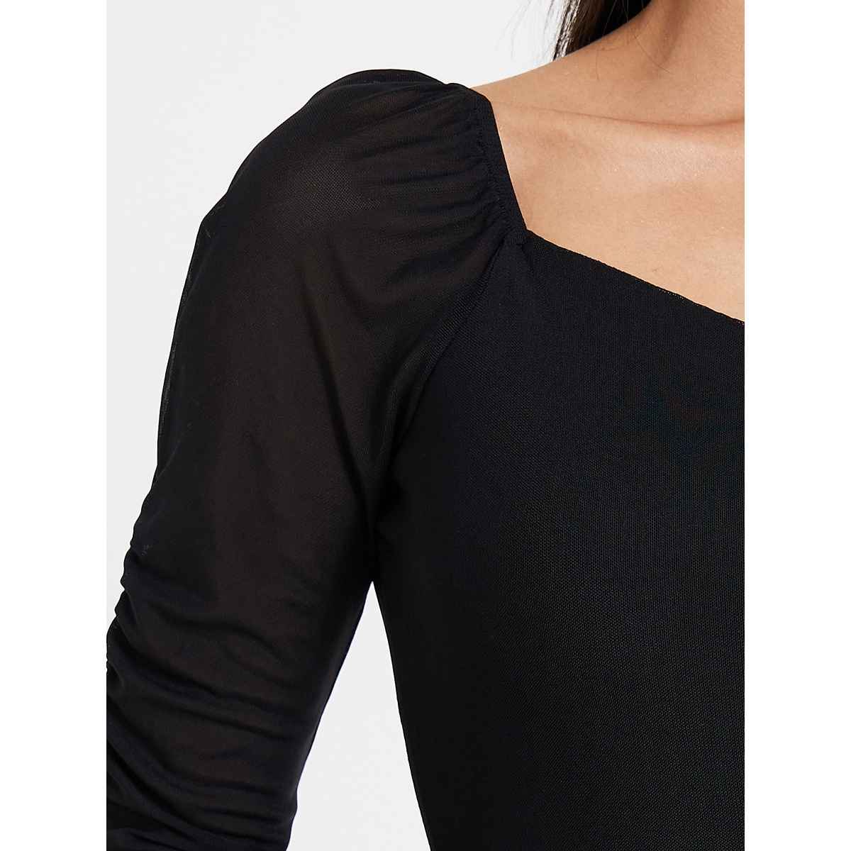 Styli Women's Bodycon Midi Dress with Sweetheart Neck and Solid Design | Black - XXL