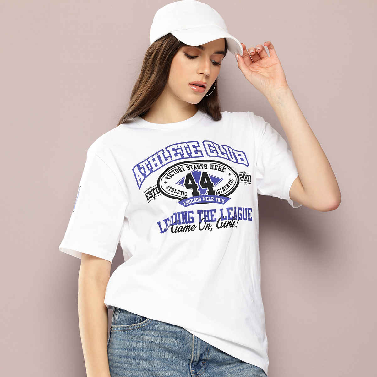 Dillinger Women's Short Sleeve Oversized Printed T-shirt | White - L