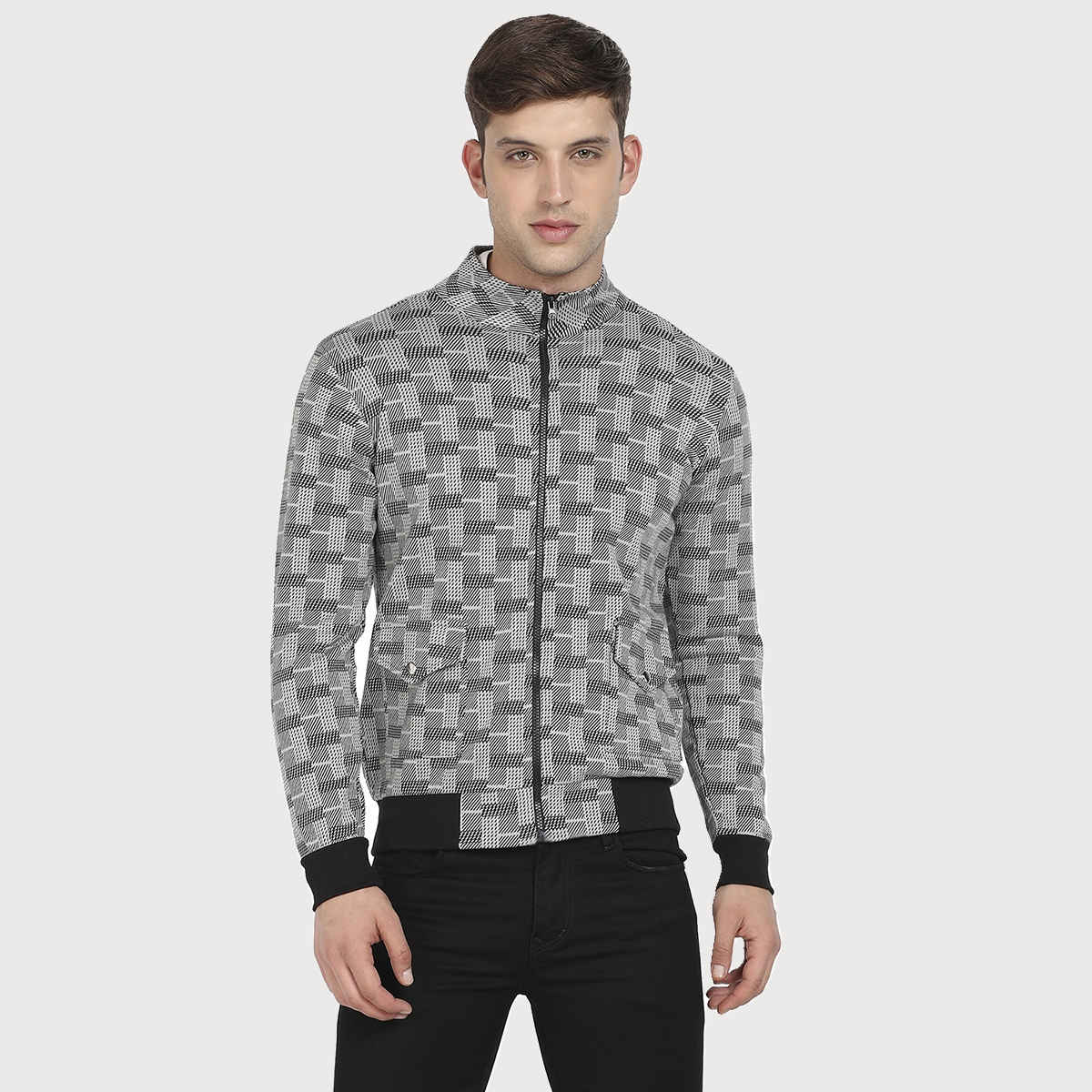 Campus Sutra Men's Jacket | Grey - S