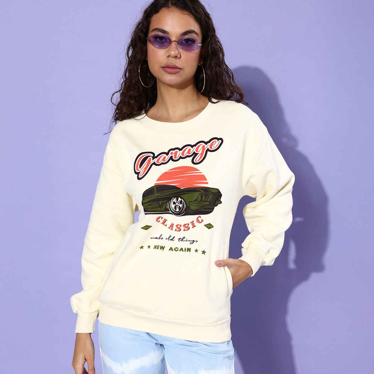 Dillinger Women's Sweatshirt | Dlwmnswt048W | White - S