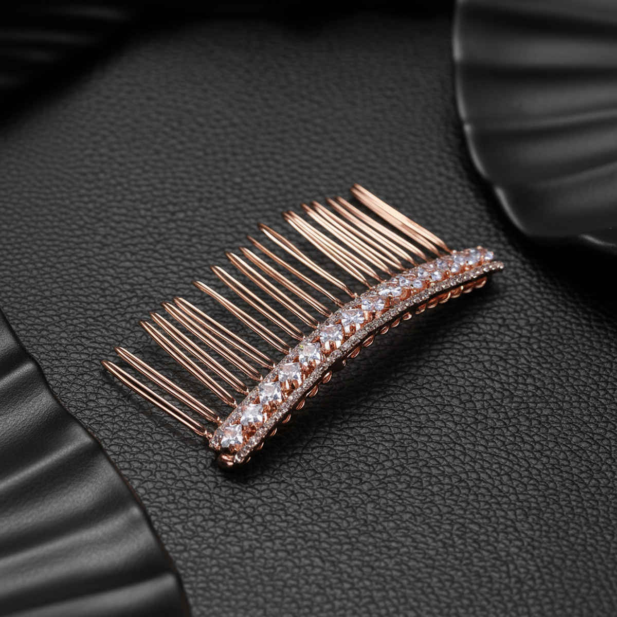 Aatmana Women Rose Gold-Plated Embellished Comb Pin