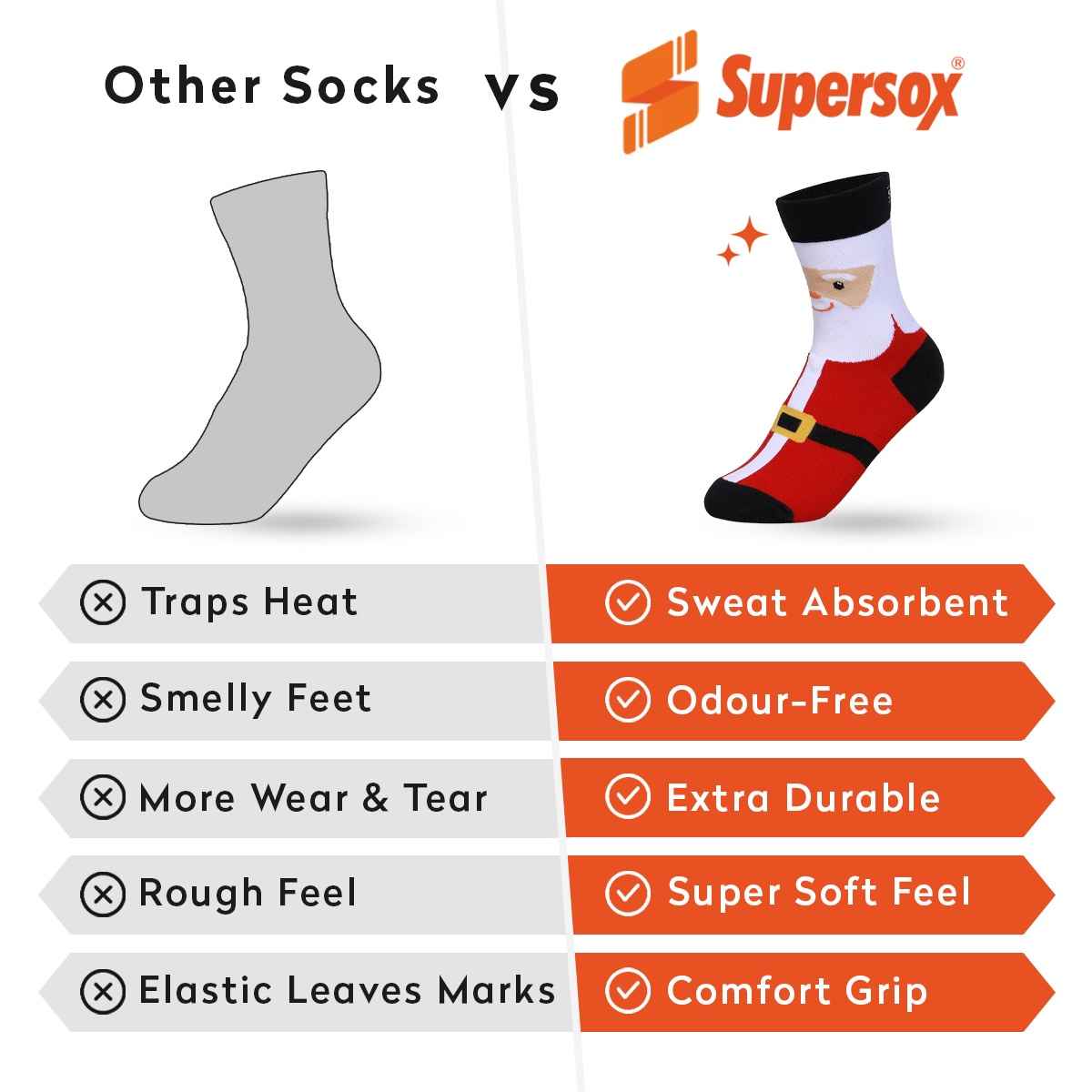 Supersox Unisex Patterned Combed Cotton Crew Length Socks | Multicolour - Free Size