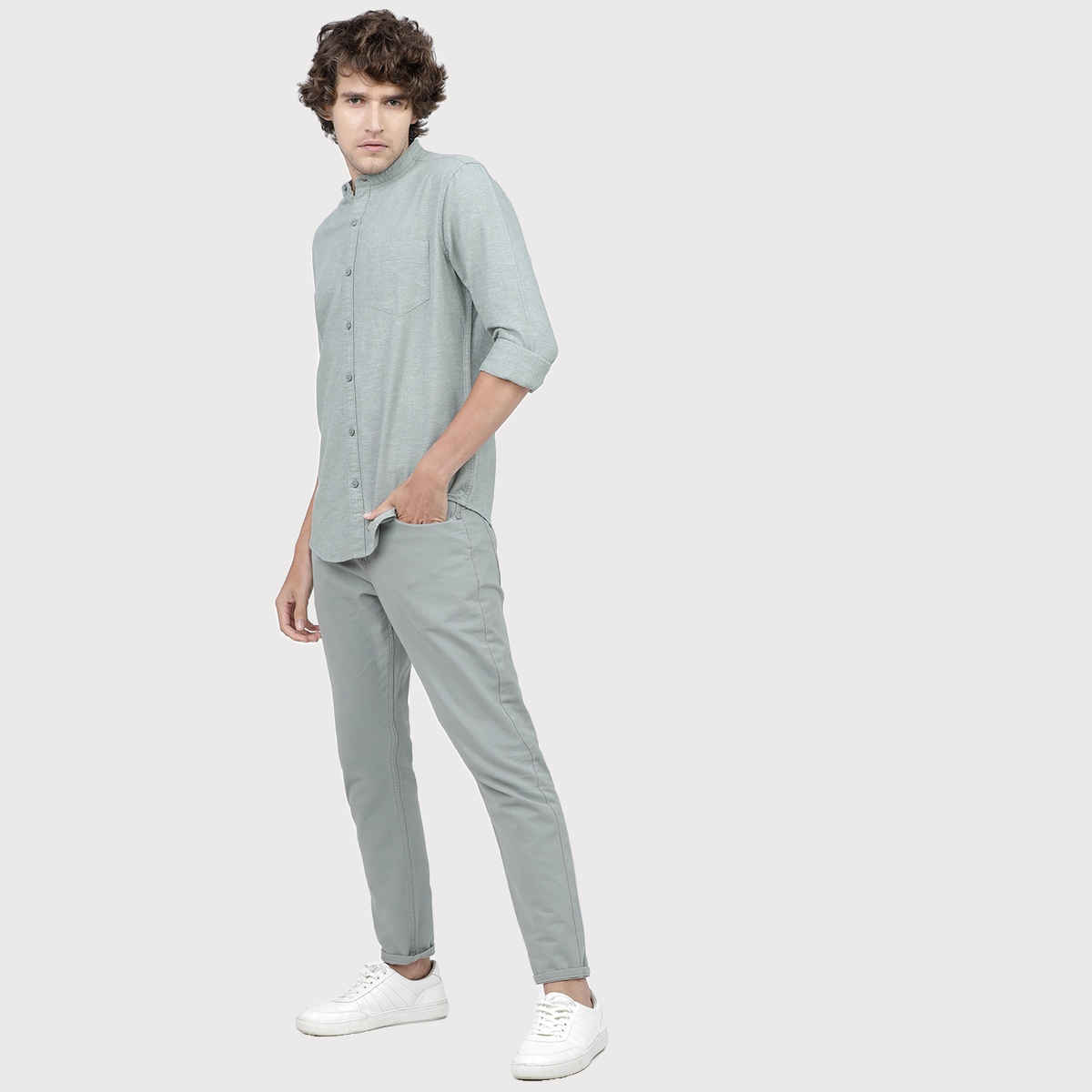 Ketch Men's Tapered Fit Cotton Chinos Trousers | Grey - 32