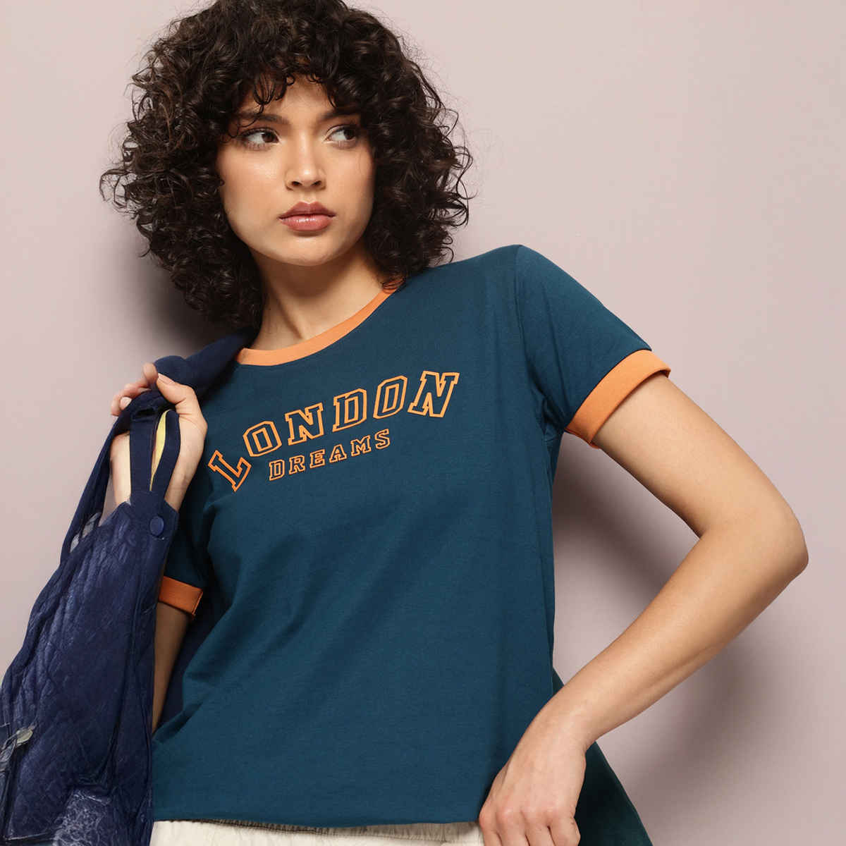 Dillinger Women's Regular Fit Short Sleeve Printed T-shirt | Blue - M