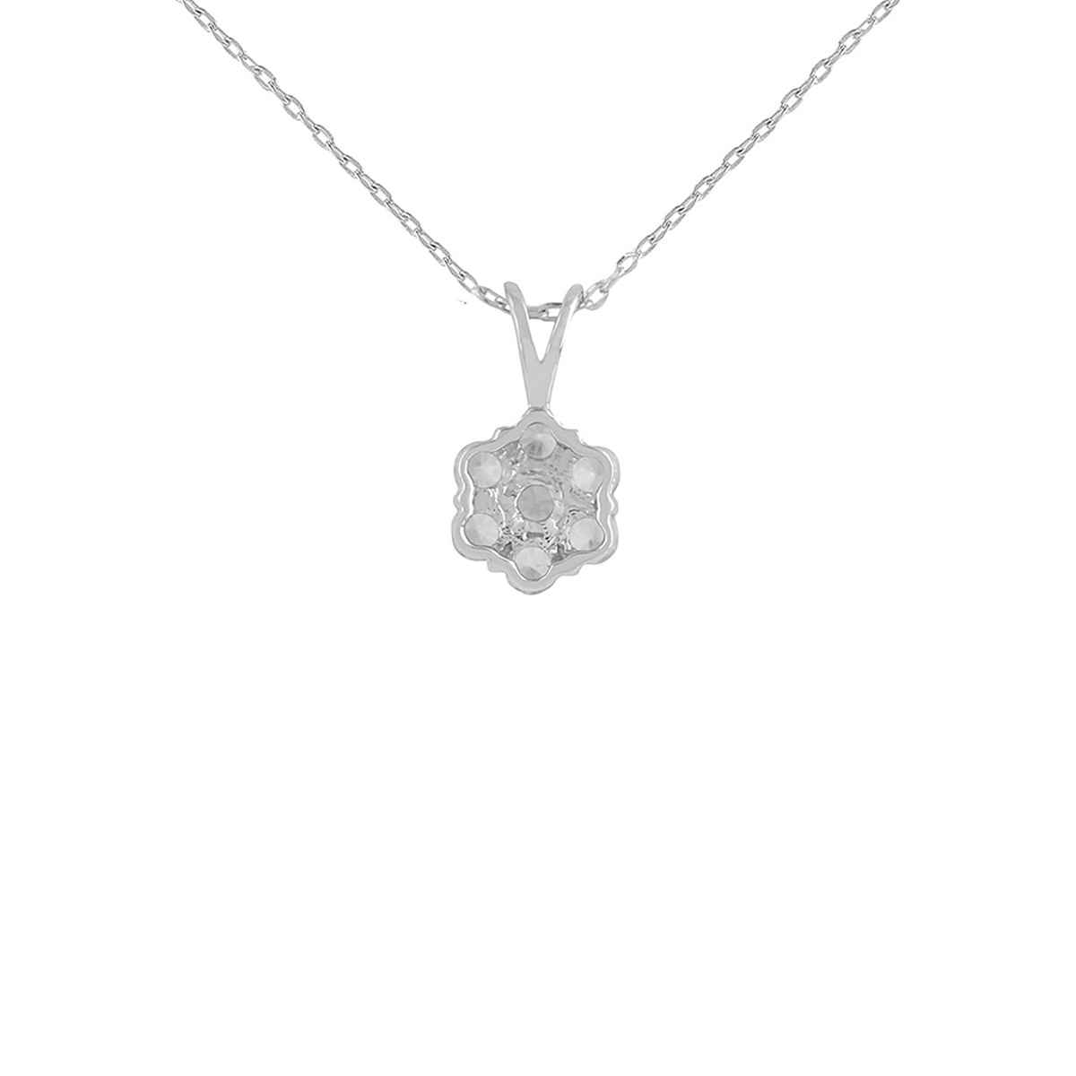 Voylla 925 Sterling Silver Cz Blue Stone Pendant With Chain