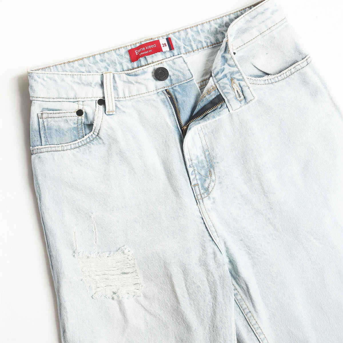 Bene Kleed Women's Straight Denim Trousers | Light Blue - 30