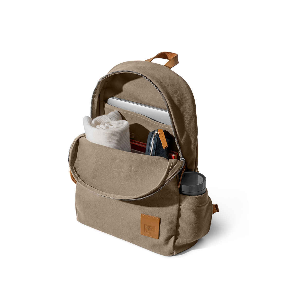 Daily Objects Medium Size Pedal Everyday Casual Laptop Backpack Compatible Upto 14 In Laptop|Beige