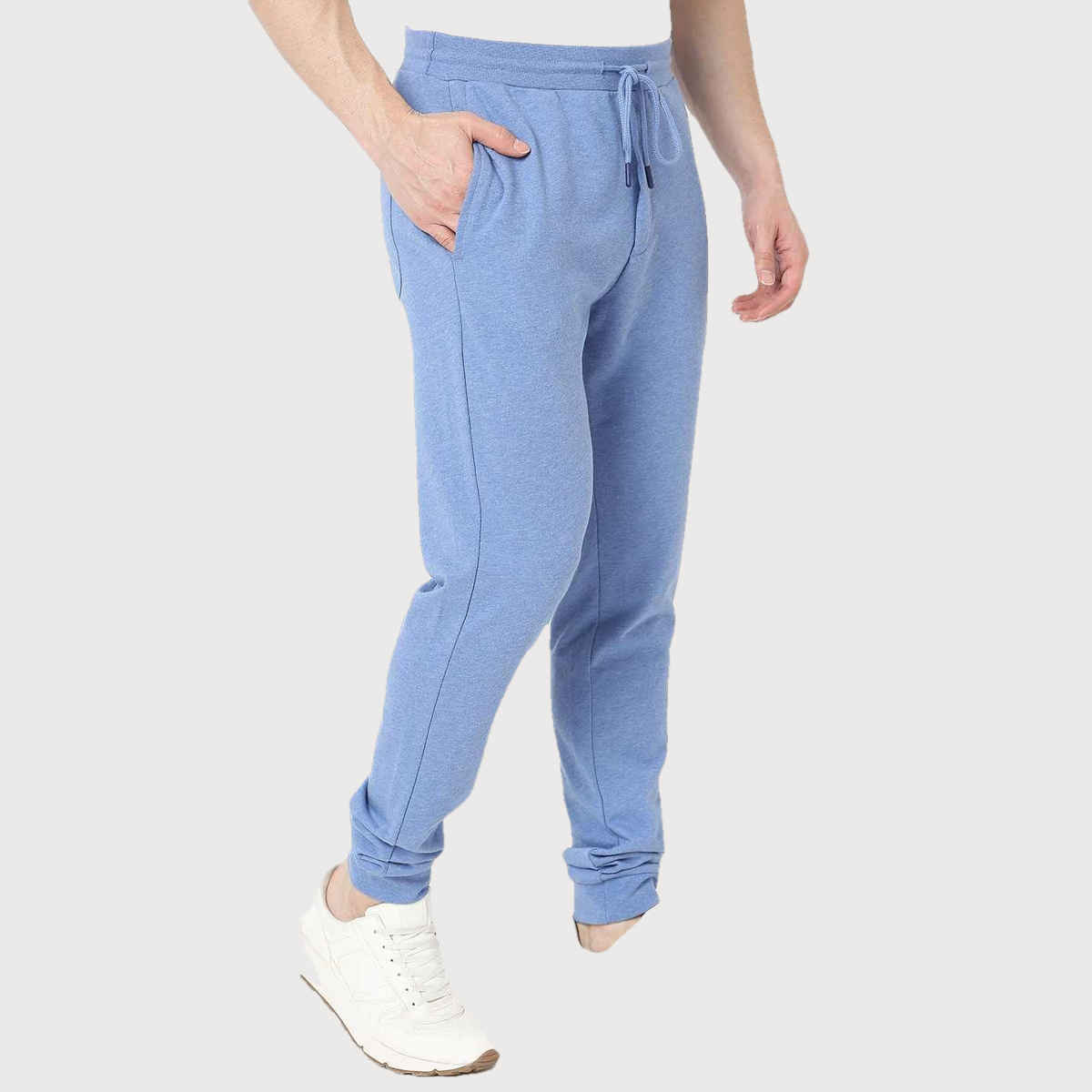 Underjeans by Spykar Men's Pure Cotton Pyjama | Blue Melange - S