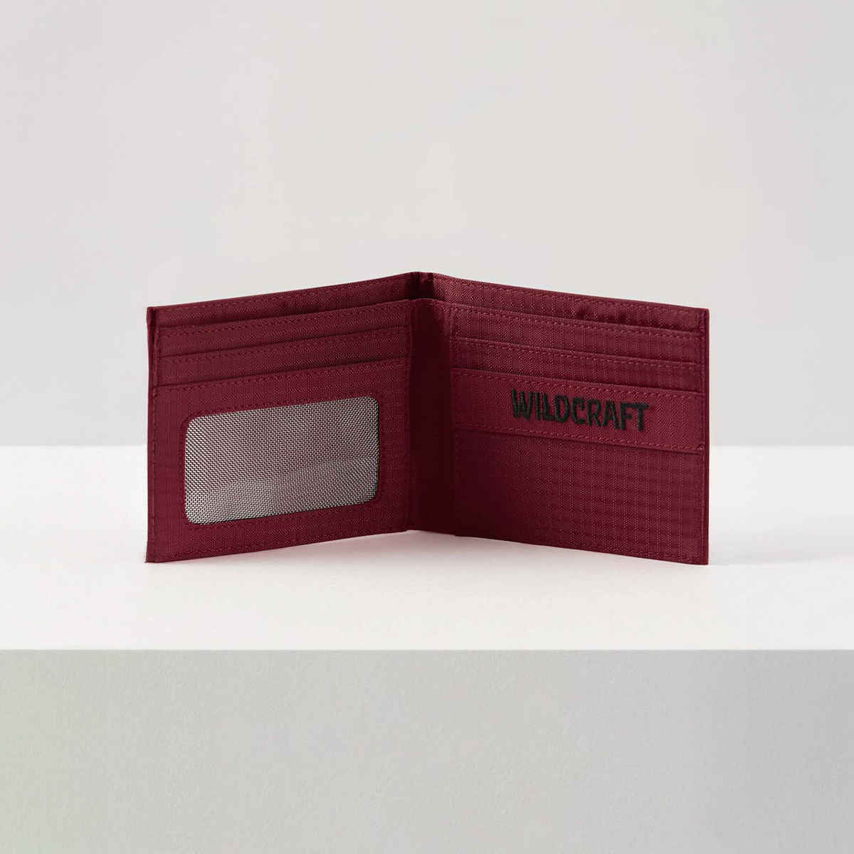 Wildcraft Unisex Solid Faux Leather Bi-Fold Wallet | Red - Free Size