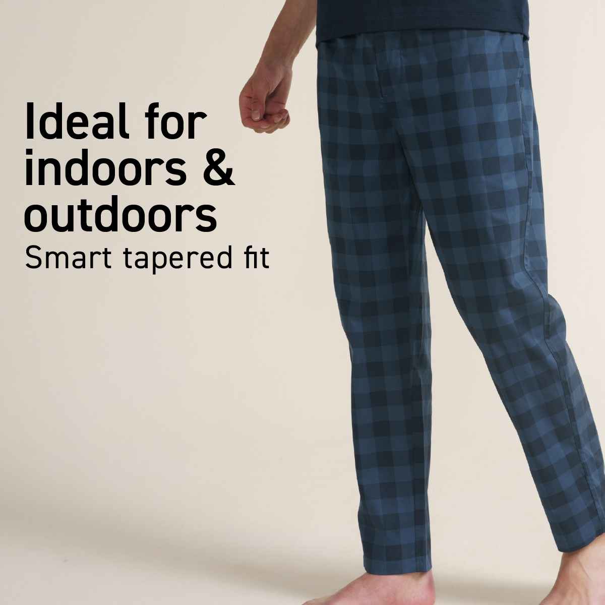 Damensch Men's Cotton Tapered Fit Pyjama| Navy | XL