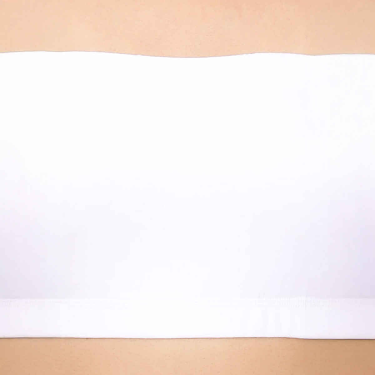 D'chica Double-Layer Cotton Strapless Bra | Non Padded Bandeau | Solid White - L