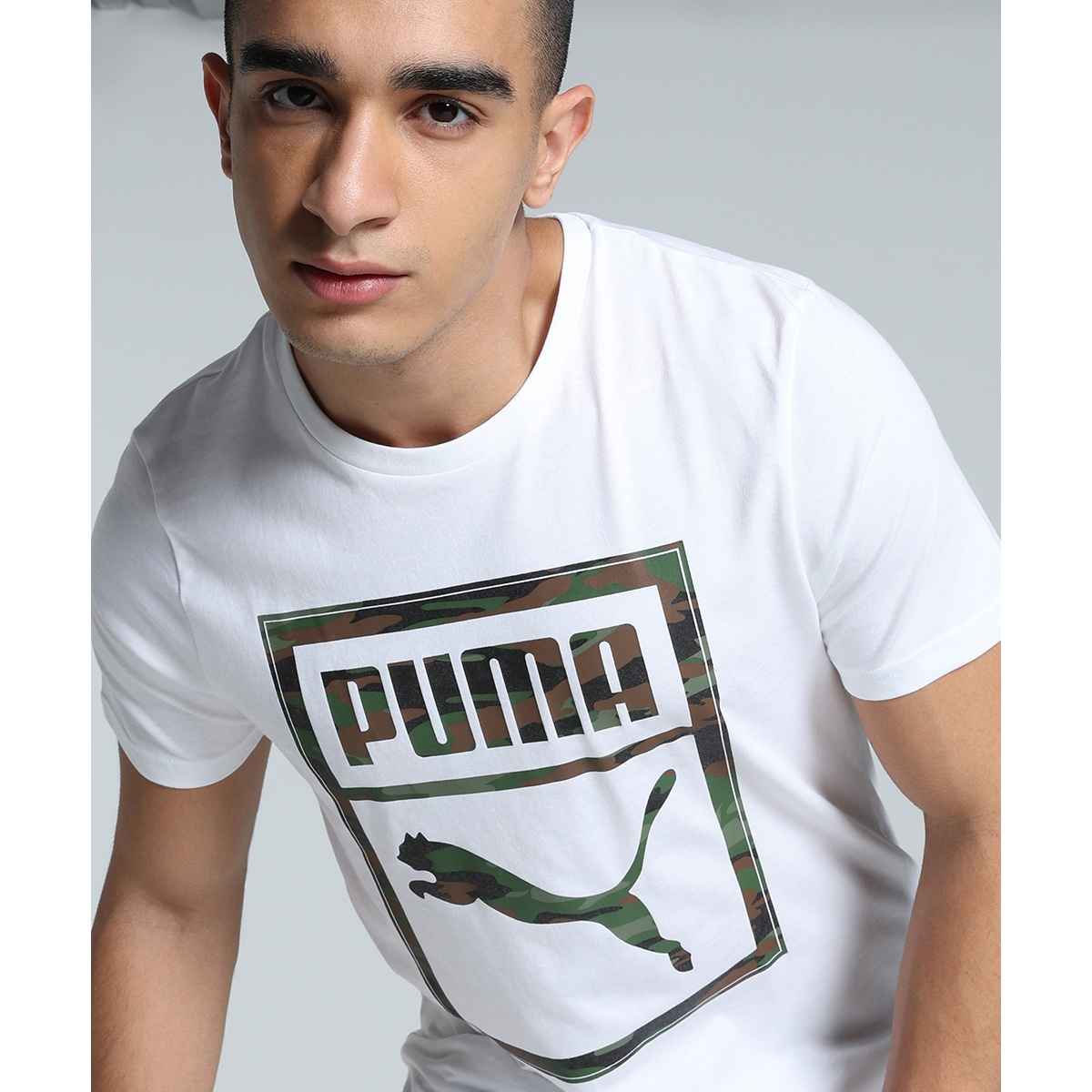 Puma Men's T-Shirt Ess Camo Graphic - White | S