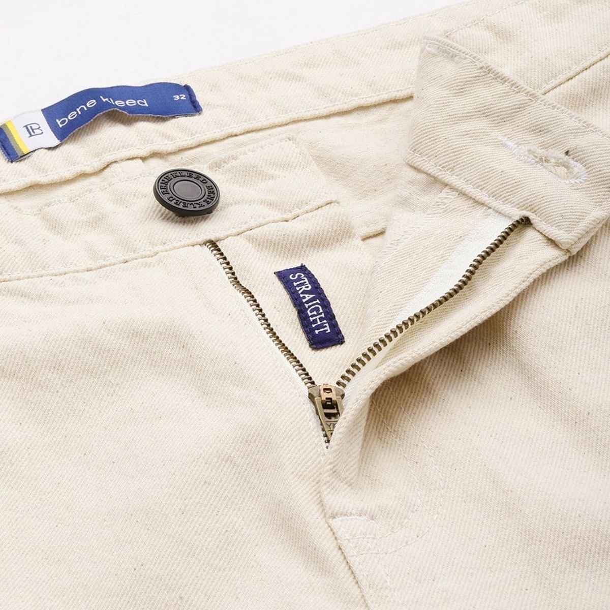 Bene Kleed Men's Straight Fit Jeans | Ecru - 34