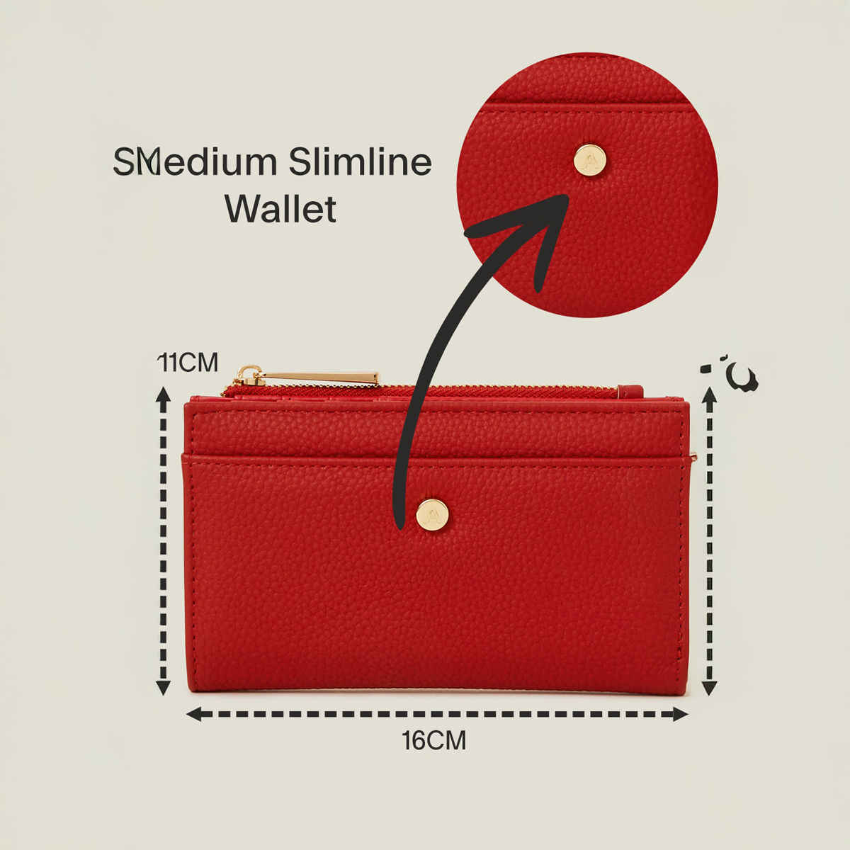 Accessorize London Women's Faux Leather Red Medium Slimline Wallet