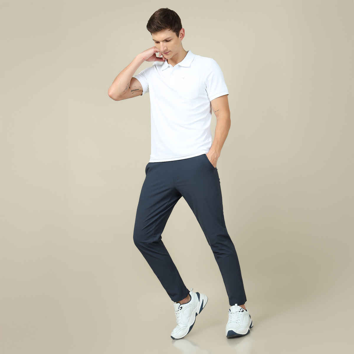 Technosport Men Poly Solid Relax Fit Sports Trackpants with DURACOOL+ | Carbon Grey | L