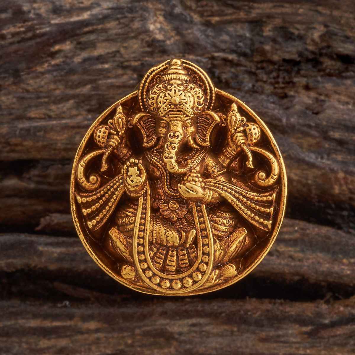 Kushal s Fashion Jewellery Gold -Plated Synthetic Stones Antique Finger Ring | 435968