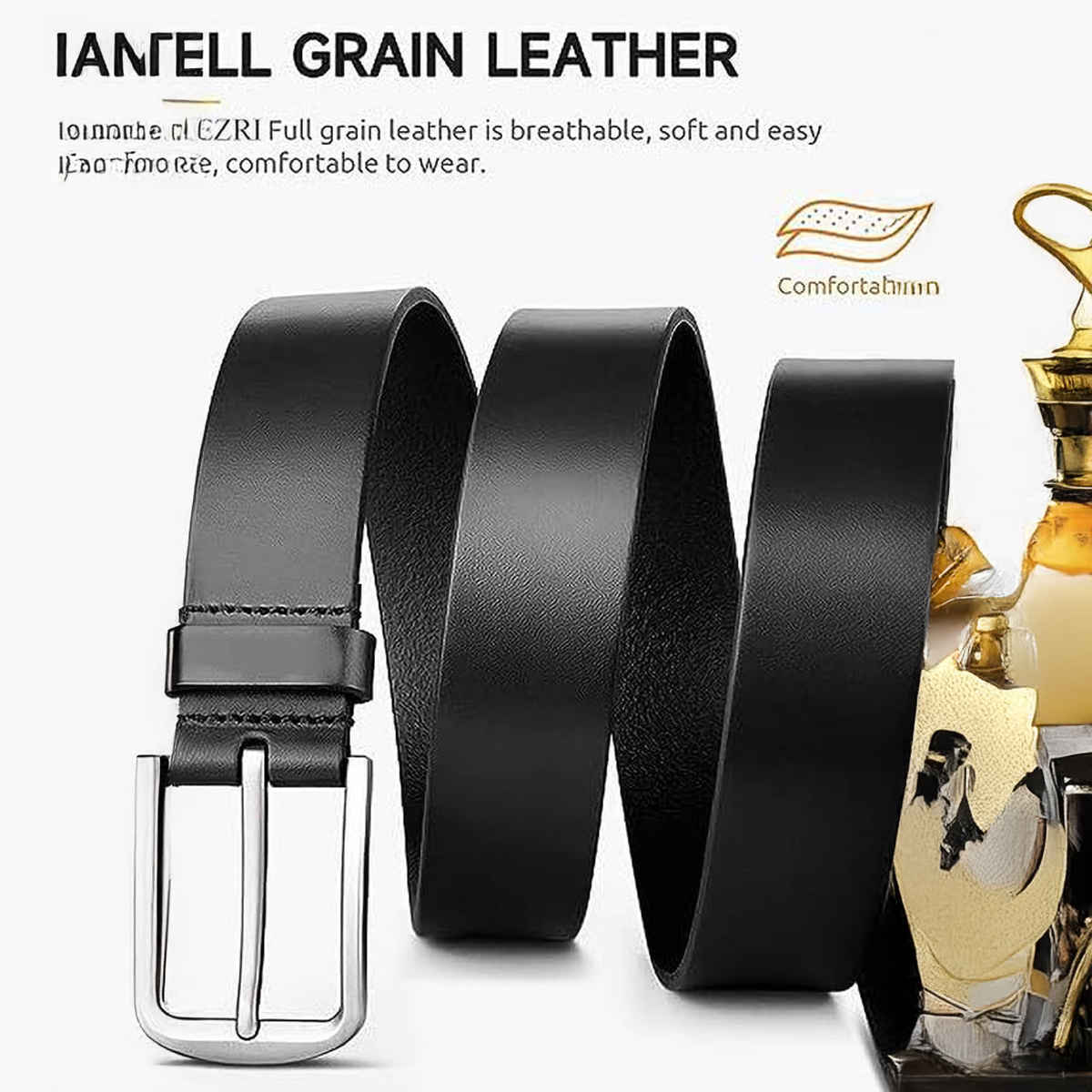 Kaezri Genuine Leather Black Belt for Men | Ddkatabl - 32