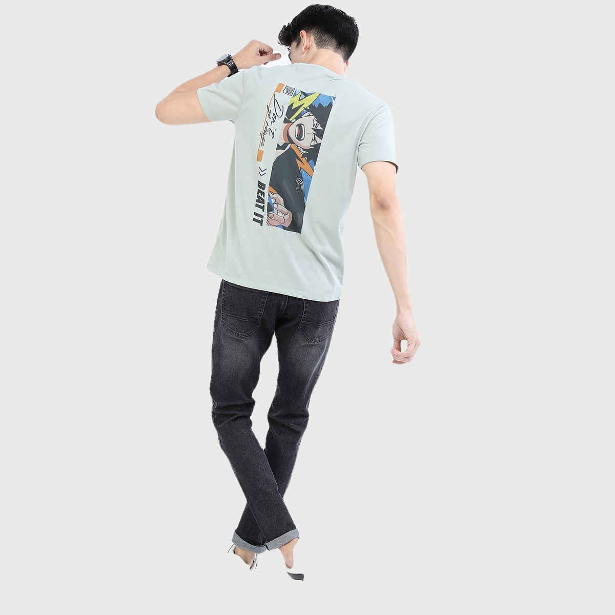 Ketch Men Printed Men Round Neck Multicolor T-Shirt | Green | M