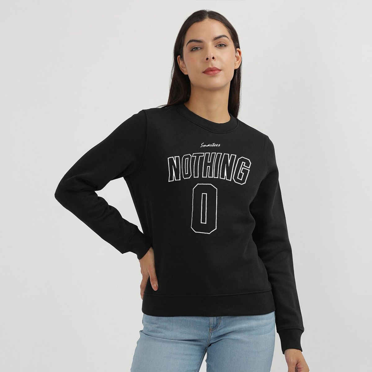 Smartees Women's Sweatshirt | SS RN Nothing | Black - XL