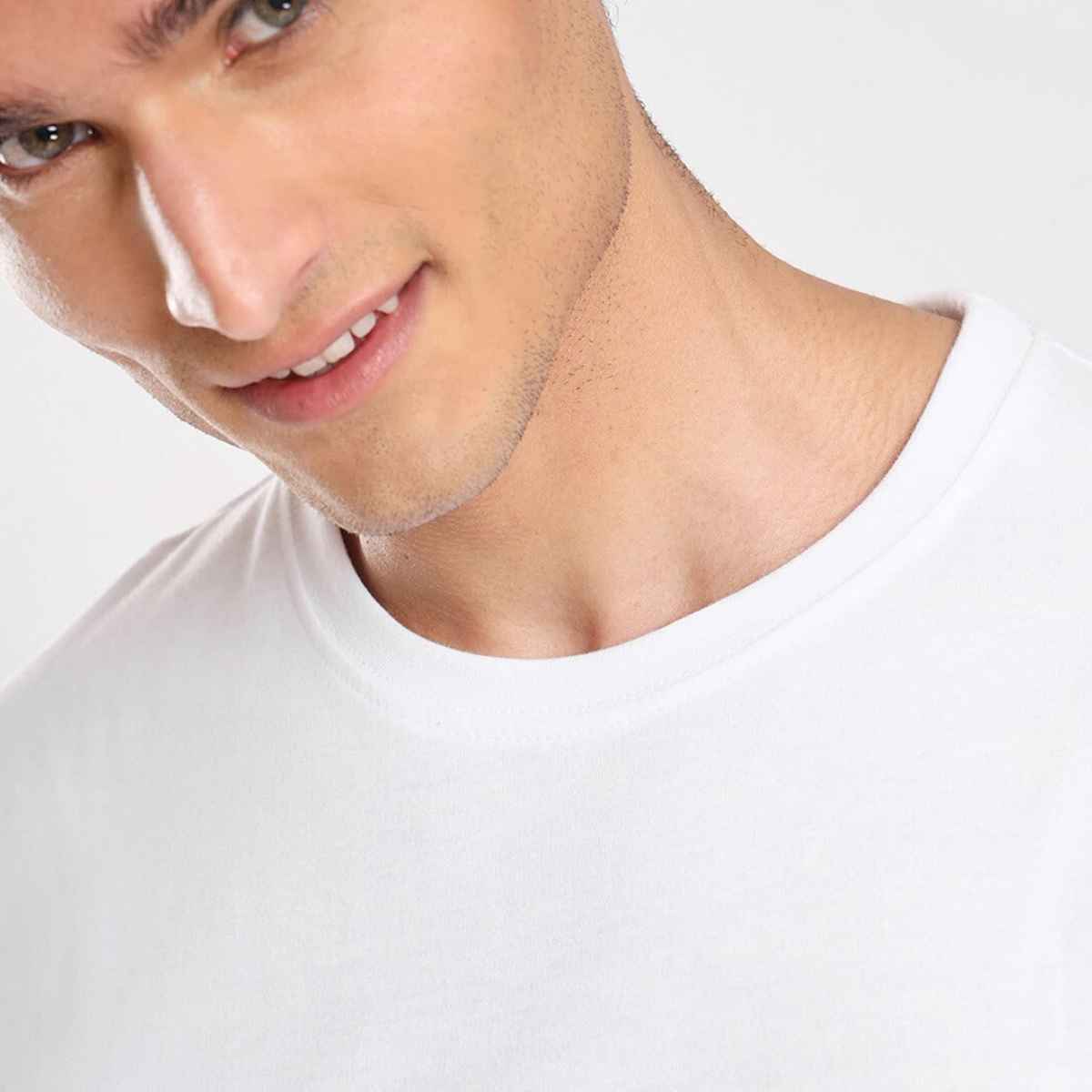 Nobero Men's Plain Classic Fit T-shirt | White - S