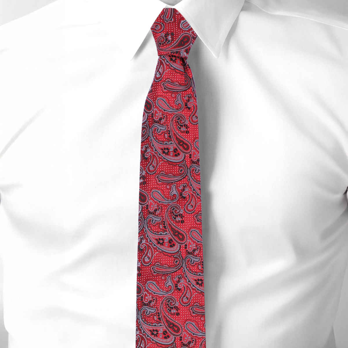 Calvadoss Men's Paisley Tie | CALT2331 | Red