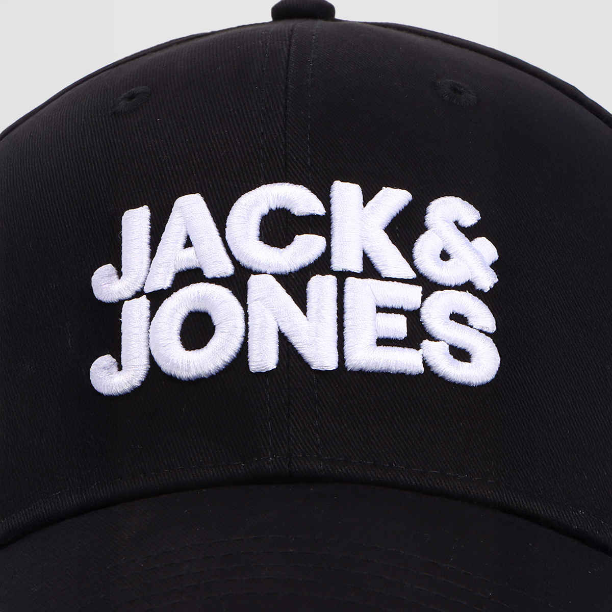 Jack & Jones Men's Embroidered Cotton Baseball Cap | Black - Free Size