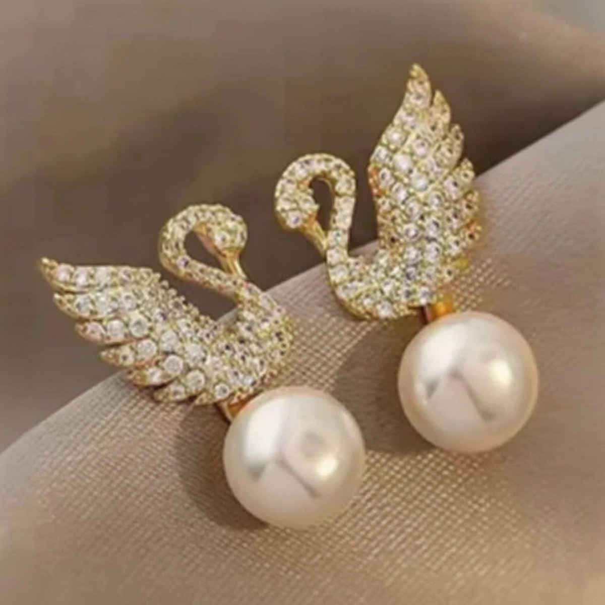 Estailo Fashion Take A Swan Dive Earring for Women | Stylish Lightweight Statement Jewellery
