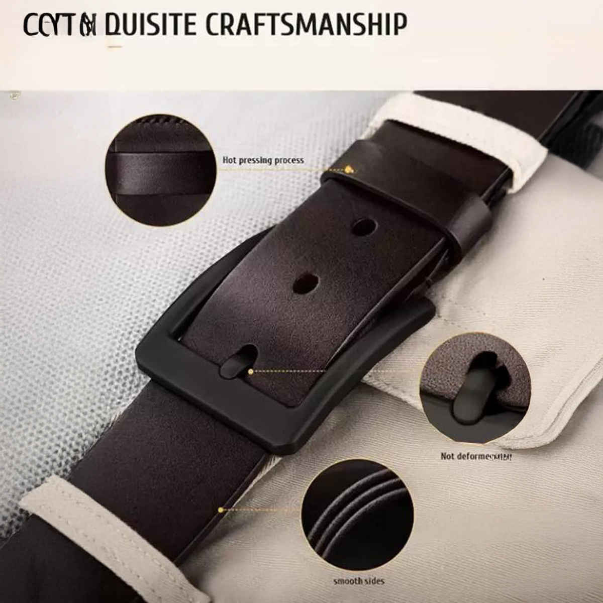 Kaezri Genuine Leather Brown Belt for Men With Bl. Buckle | Katabrbbd - 38