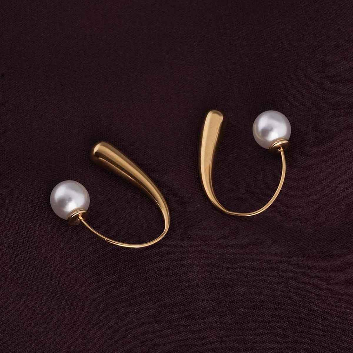 Palmonas Pearl Hook Earrings For Womens | Waterproof And Anti-Tarnish