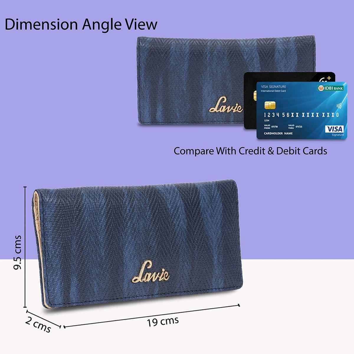 Lavie Women's Herring Safain Bifold Wallet | Large | Navy Blue