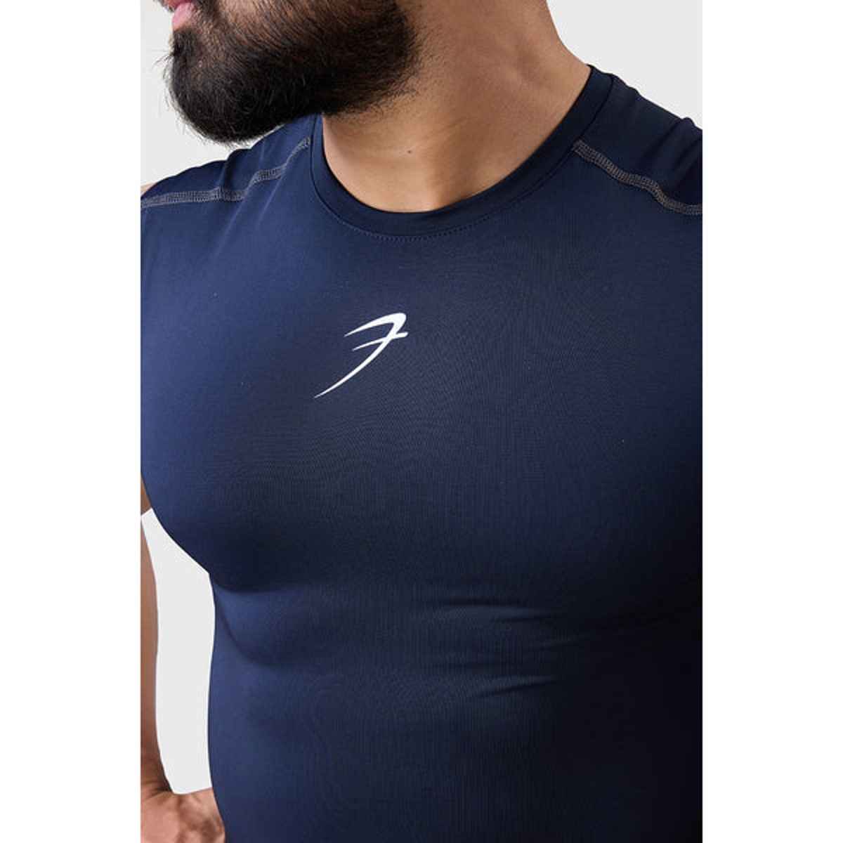 Fuaark Men's Compression Sleeveless Tank | Navy - L