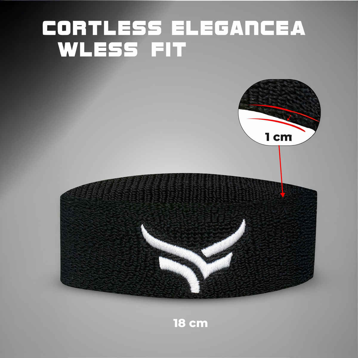 Xtrim Unisex Head Band, Breathable Fabric, Highly Elastic | Black & White