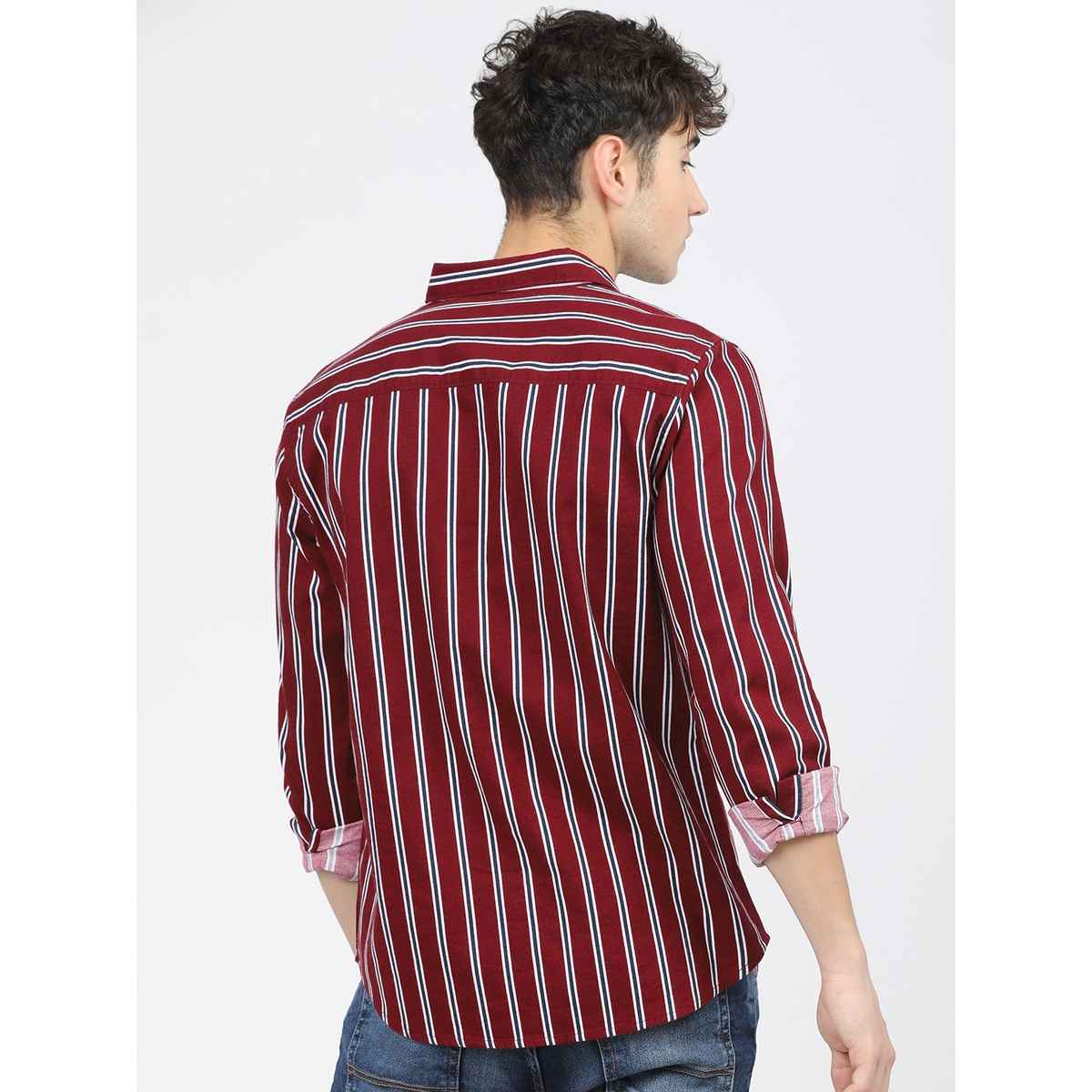 Ketch Men Slim Fit Striped Casual Shirt | Multicolor | S