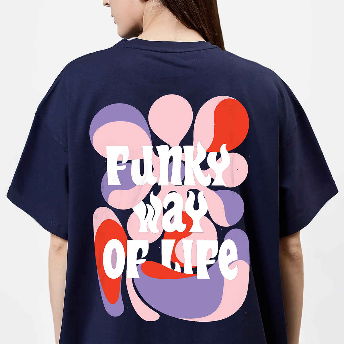 De Tees Women's Oversize Funky T-shirt | Navy - M