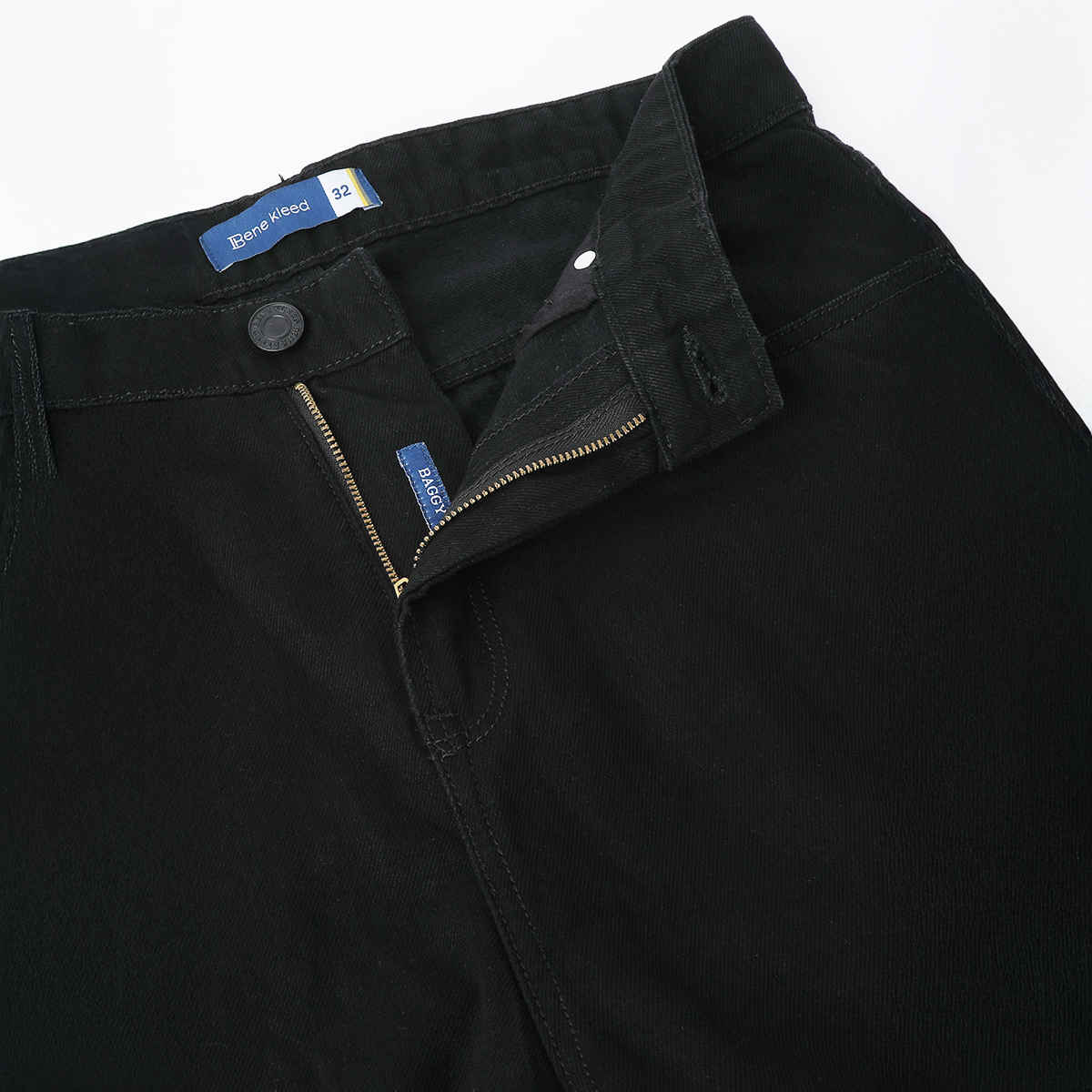 Bene Kleed Men's Baggy Fit Jeans | Black - 36