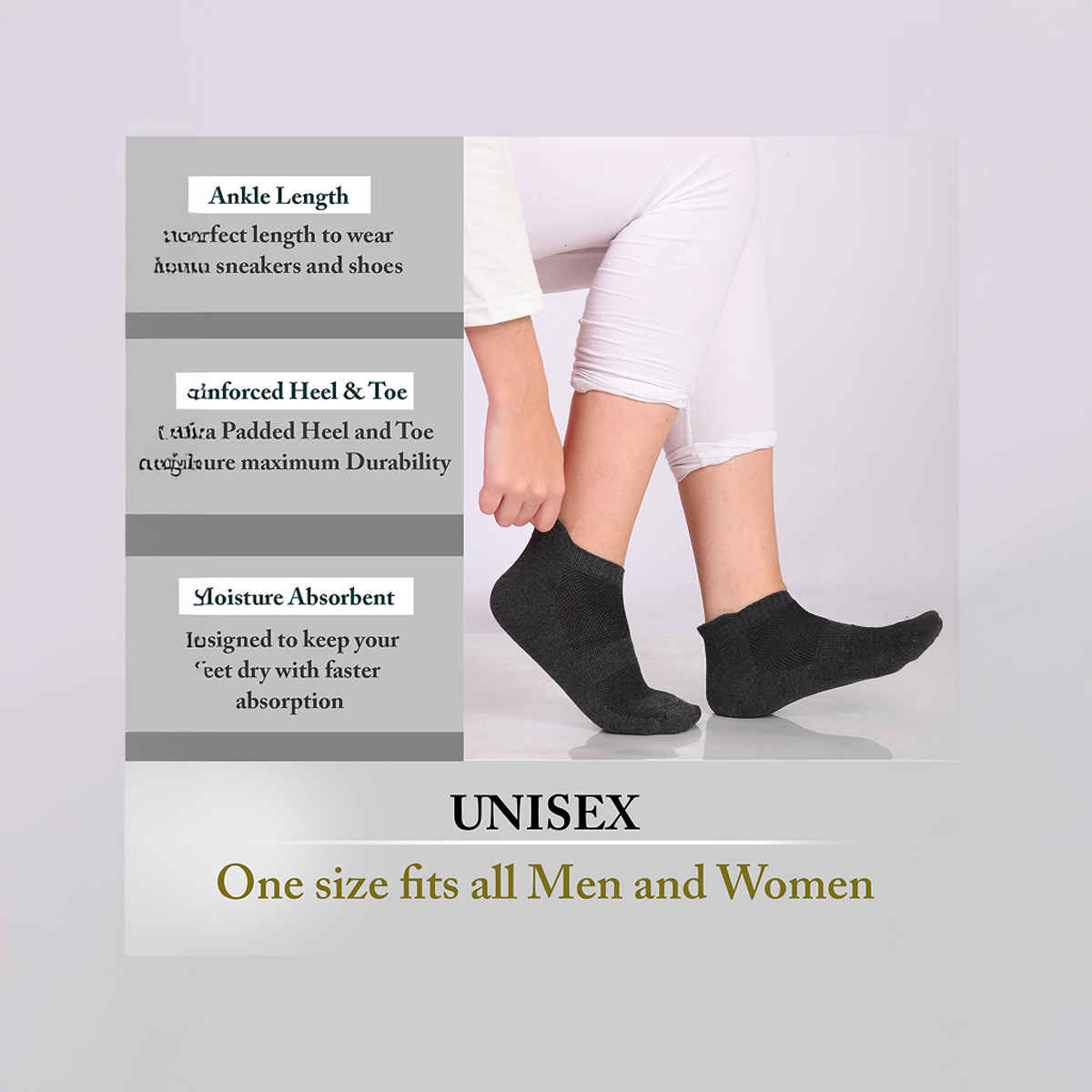 Sjeware Unisex Solid Combed Cotton Ankle Socks | Assorted - One Size