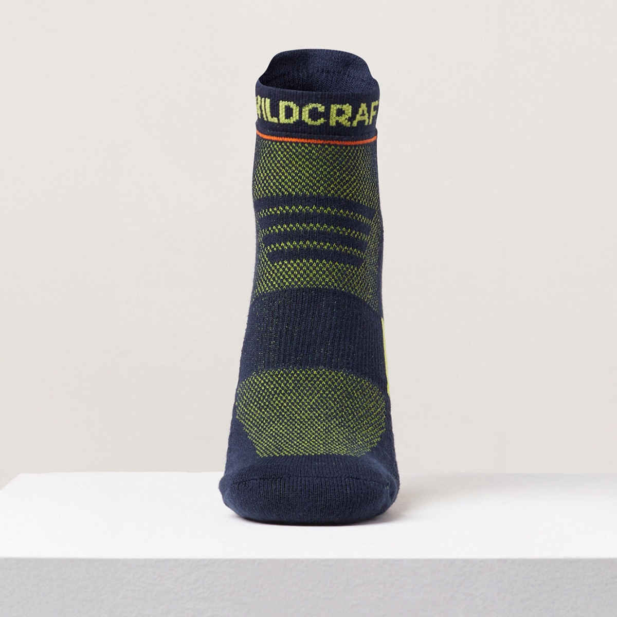 Wildcraft Men's Solid Cotton Low Ankle Socks | Navy and Yellow - Free Size
