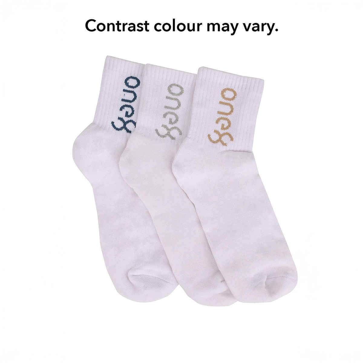 One8 Men's Cotton Ankle Length Socks | White - Free Size