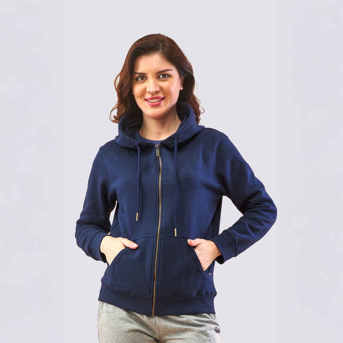 Lyra Women's Zipper Hoodie | Ink Blue - L