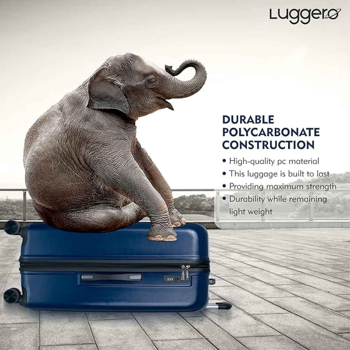Luggero Classic Trolley Bag | Deep Blue - M