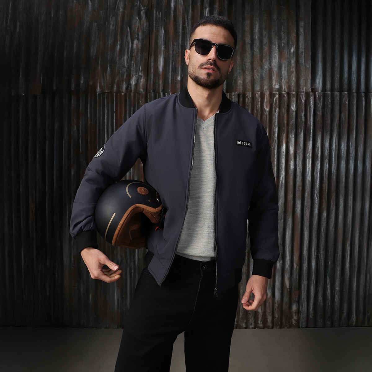 High Star Men's Lightweight Bomber Jacket | Blue - S